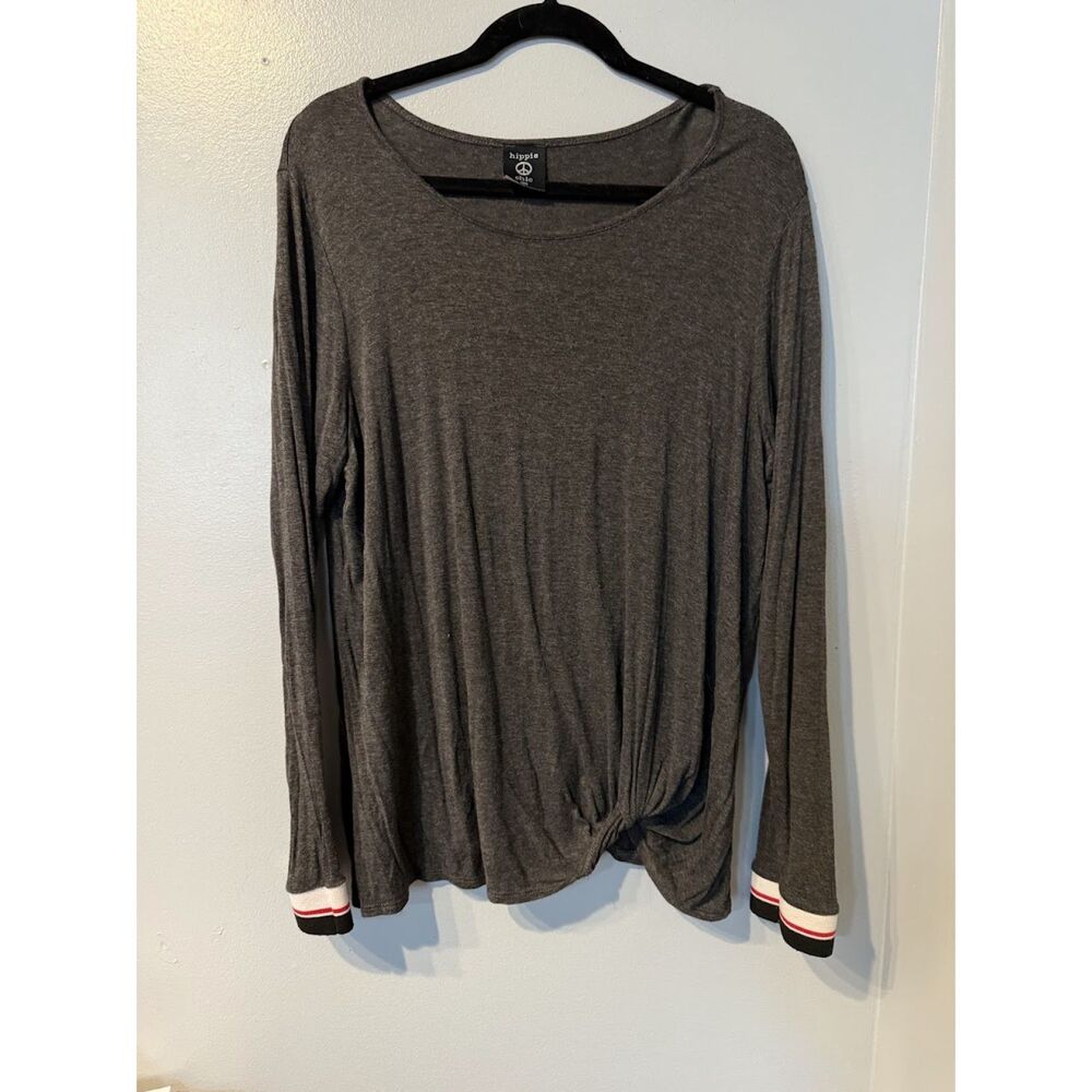 Hippie Chic USA Dark Gray Charcoal long sleeve Xl